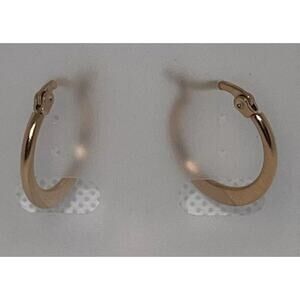Gold Tone Stainless Steel Hoop Earrings Women's Fashion Elegant Minimal NWT